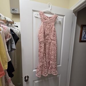 Adelyn Rae Pink Lace Mini Dress